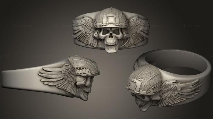 Jewelry rings (Helmet US Skull, JVLRP_0382) 3D models for cnc